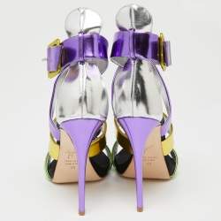 Pre Owned صندل جوسيبي زانوتي جلد متعدد الألوان قفصي مقاس 38