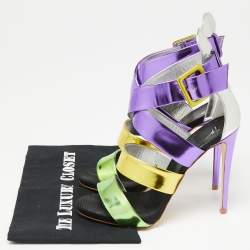 Pre Owned صندل جوسيبي زانوتي جلد متعدد الألوان قفصي مقاس 38