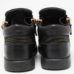 Pre Owned Giuseppe Zanotti Black Suede And Leather Low Top Sneakers Size 38