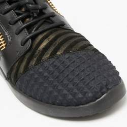 Pre Owned Giuseppe Zanotti Black Suede And Leather Low Top Sneakers Size 38