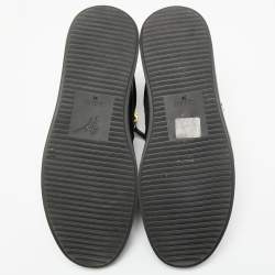 Pre Owned Giuseppe Zanotti Black Suede And Leather Low Top Sneakers Size 38