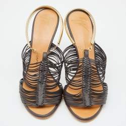 Giuseppe Zanotti Dark Brown Strappy Leather Sandals Size 38