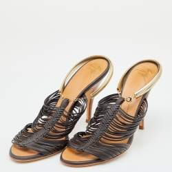 Giuseppe Zanotti Dark Brown Strappy Leather Sandals Size 38