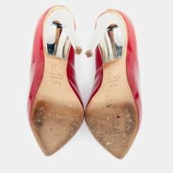 Pre Owned Giuseppe Zanotti Red Patent Leather Pointed Toe Pumps Size 37.5