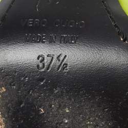 Pre Owned  Giuseppe Zanotti Green Suede Open Toe Ankle Cuff Sandals  Size 37.5