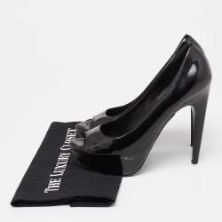 Giuseppe Zanotti Black Patent Leather Platform Peep Toe Pumps Size 37