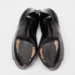 Giuseppe Zanotti Black Patent Leather Platform Peep Toe Pumps Size 37