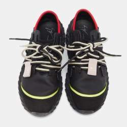 Pre Owned Giuseppe Zanotti Black Mesh and Leather Urchin Sneakers Size 38