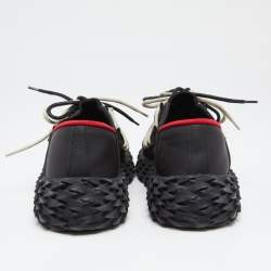 Pre Owned Giuseppe Zanotti Black Mesh and Leather Urchin Sneakers Size 38
