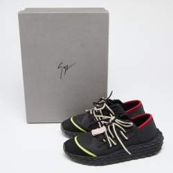 Pre Owned Giuseppe Zanotti Black Mesh and Leather Urchin Sneakers Size 38