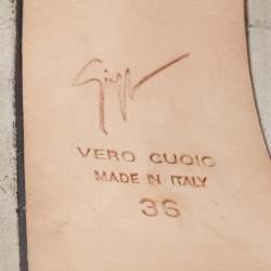 Pre Owned Giuseppe Zanotti Grey Suede Crystal Embellished Peep Toe Platform Pumps Size 36