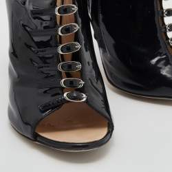 Pre Owned حذاء بوت جوسيبي زانوتي جلد لامع أسود مقاس 39.5