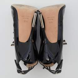 Pre Owned حذاء بوت جوسيبي زانوتي جلد لامع أسود مقاس 39.5