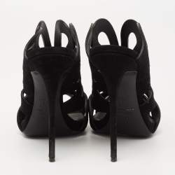 مملوكة مسبقًا Giuseppe Zanotti Black  Suede Butterfly Cutout Slide Sandals Size 40