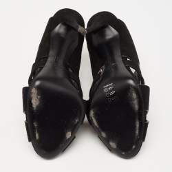 مملوكة مسبقًا Giuseppe Zanotti Black  Suede Butterfly Cutout Slide Sandals Size 40