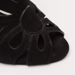 مملوكة مسبقًا Giuseppe Zanotti Black  Suede Butterfly Cutout Slide Sandals Size 40