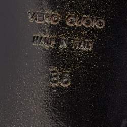 Pre Owned Giuseppe Zanotti Brown Leather Peep Toe Platform Ankle Length Boots Size 36