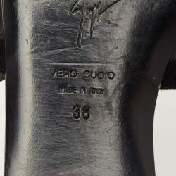 Pre Owned Giuseppe Zanotti Black Studded Suede Flat Thong Slides Size 38