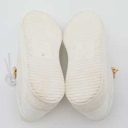 Pre Owned Giuseppe Zanotti White Leather And Patent Leather Low Top Sneakers Size 42