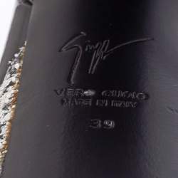 مملوكة مسبقًا Giuseppe Zanotti Tri-Color Glitter Betty Peep Toe Block Heel Platform Sandals Size 39