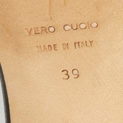 Pre Owned صندل سلايد جوسيبي زانوتي جلد نقشة الثعبان رصاصي/أسود سيور متعاكسة مقاس 39