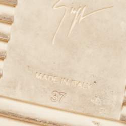 Pre Owned Giuseppe Zanotti White Leather Chain High Top Sneakers Size 37