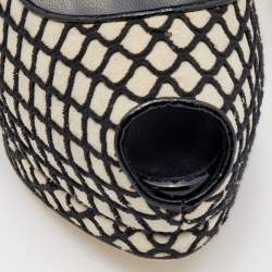 مملوكة مسبقًا حذاء كعب عالي جوسيبي زانوتي شارون سويدي أسود/بيج نعل سميك مقدمة مفتوحة مقاس 37.5