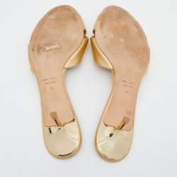 مملوكة مسبقًا Giuseppe Zanotti Gold Leather Slide Sandals Size 39