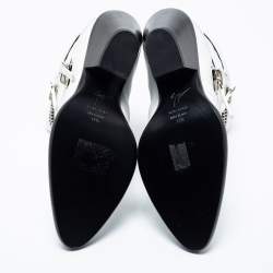 Pre Owned حذاء بوت للكاحل جوسيبي زانوتي جلد أبيض مبطن مقاس 37.5