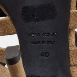 Pre Owned صندل جوسيبي زانوتي من أجل بيير بالمين سويدي بيج مرصع بسيور مقاس 40