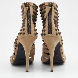 Pre Owned صندل جوسيبي زانوتي من أجل بيير بالمين سويدي بيج مرصع بسيور مقاس 40