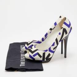 Giuseppe Zanotti Multicolor Printed Fabric Peep Toe Pumps Size 40