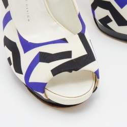 Giuseppe Zanotti Multicolor Printed Fabric Peep Toe Pumps Size 40