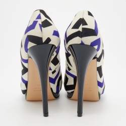 Giuseppe Zanotti Multicolor Printed Fabric Peep Toe Pumps Size 40