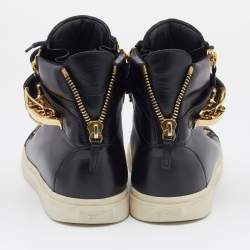 Pre Owned Giuseppe Zanotti Black Leather High Top Sneakers Size 42