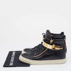Pre Owned Giuseppe Zanotti Black Leather High Top Sneakers Size 42
