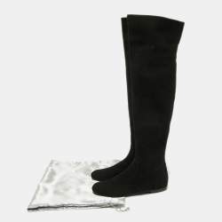 Pre Owned Giuseppe Zanotti Black Suede Knee Length  Boots Size 40