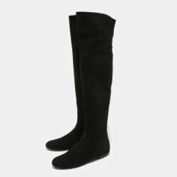 Pre Owned Giuseppe Zanotti Black Suede Knee Length  Boots Size 40