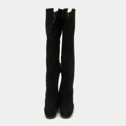 Pre Owned Giuseppe Zanotti Black Suede Knee Length  Boots Size 40