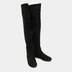 Pre Owned Giuseppe Zanotti Black Suede Knee Length  Boots Size 40