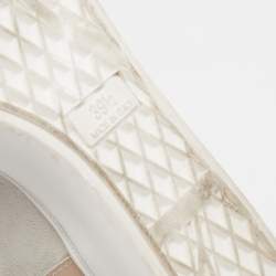 Pre Owned Giuseppe Zanotti Light Grey/Beige Suede And Leather Embellished Wedge Sneakers Size 39.5