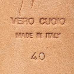 مملوكة مسبقًا Giuseppe Zanotti Metallic Gold Leather Crystal Embellished Slide Sandals Size 40