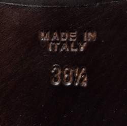 Pre Owned حذاء كلوغ جوسيبي زانوتي جلد نقش نعام أسود نعل سميك غلاديس مقاس 38.5