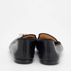 Pre Owned Giuseppe Zanotti Black Croc Embossed Leather Smoking Slippers Size 41.5