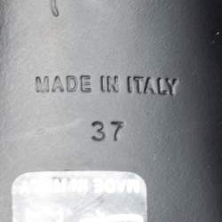 Pre Owned Giuseppe Zanotti Black Leather Square Toe Slide Sandals Size 37