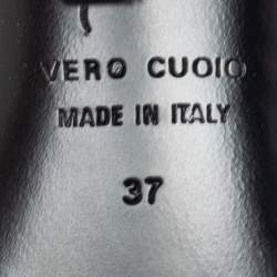 مملوكة مسبقًا Giuseppe Zanotti Black/White Leather And Suede Crystal Embellished Allen Slingback Sandals Size 37