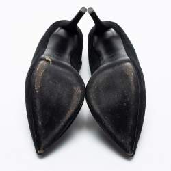 Pre Owned Giuseppe Zanotti Black Suede Ankle-Strap Platform Pumps Size 39.5