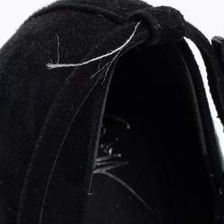 Pre Owned Giuseppe Zanotti Black Suede Ankle-Strap Platform Pumps Size 39.5