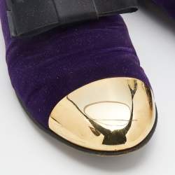 Giuseppe Zanotti Purple Velvet Cap Toe Smoking Slippers Size 39