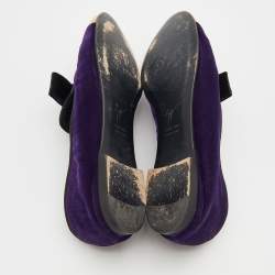 Giuseppe Zanotti Purple Velvet Cap Toe Smoking Slippers Size 39